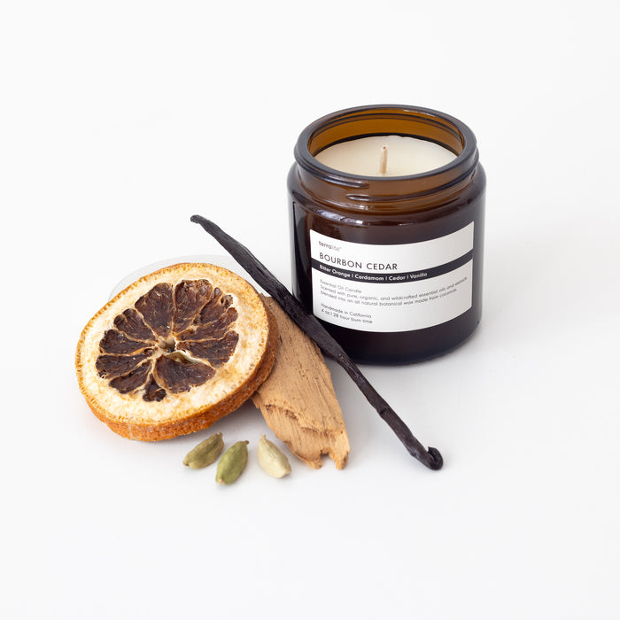 Bourbon Cedar - Essential Oil Candle (travel)