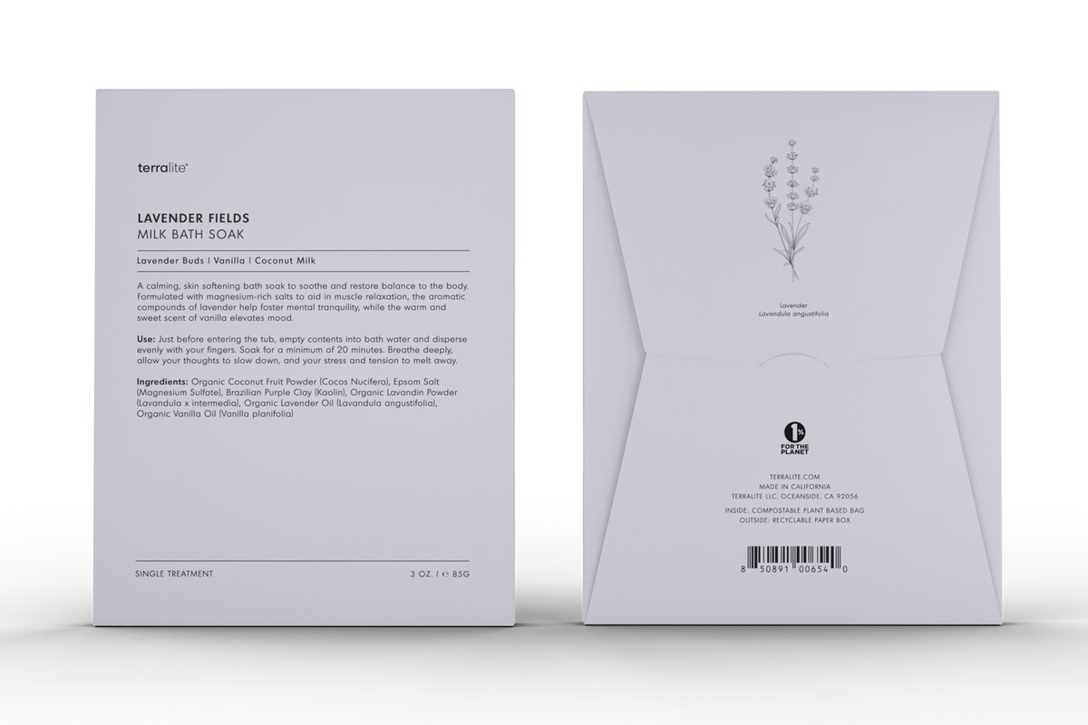 Lavender Organic Milk Bath Soak - Single Use Treatment with Lavender and Vanilla