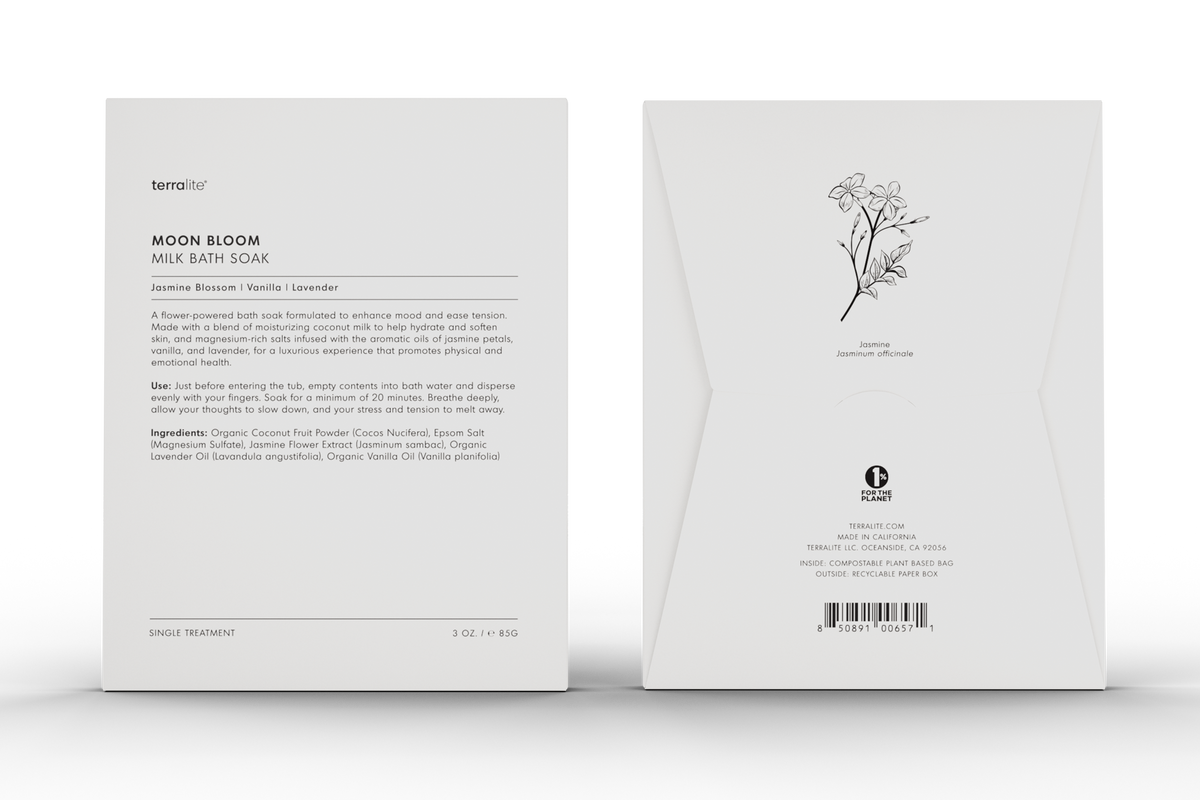 Moon Bloom Milk Bath Soak Organic - Single Treatment with Jasmine, Lavender, Vanilla