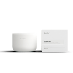Nordic Pine Essential Oil Ceramic Candle with box.