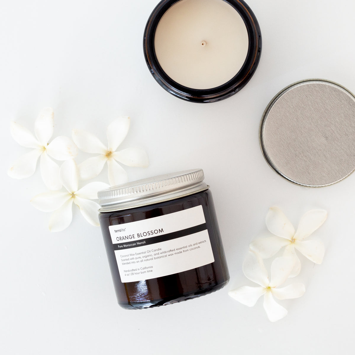 Orange Blossom Essential Oil Candle - 4 oz. made with neroli essential oils