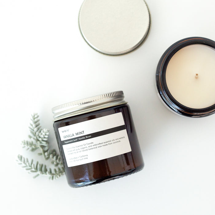 Vanilla Mint - Essential Oil Candle (travel)